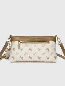 Women's chic shoulder crossbody bag with elegant pegasus monogram and gold hardware design.