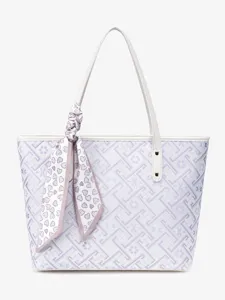 Grote Capaciteit Tote Tas Dames PU Leer Commuter Handtas Stijlvol Geometrisch Patroon Top Handle Schoudertas