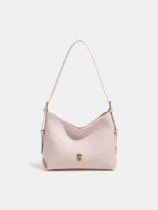 Dames PU Lederen Hobo Tas Urban Minimalistisch Effen Kleur Casual Schoudertas Grote Capaciteit Woon-werkverkeer Tote