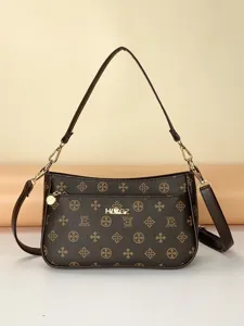 Women Retro Crossbody Shoulder Bag PU Leather Multi-Layer Casual Underarm Handbag