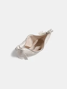 Bolso de hombro trenzado blanco elegante bolso de mano de cuero sintético gran capacidad