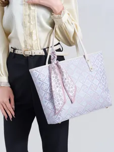 Grote tote tas in moderne Chinese stijl met elegante zijden sjaal decoratie voor dam