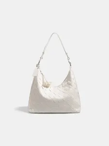 Bolso de hombro de cuero tejido blanco bolso hobo para mujer bolso casual elegante diario