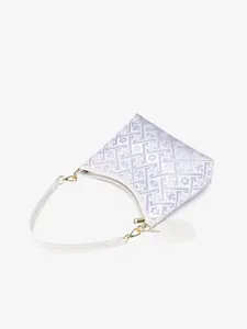 Etnische stijl Zhuang brokaat geweven jacquard schouder onderarm tas voor dames met witte band