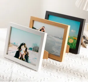 Holz Bilderrahmen Fotorahmen Standrahmen fuer Tisch Dekoration Foto Display Stander Design.