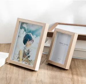 Wooden photo frame table display modern minimalist picture frame 4x6 inch home decor.