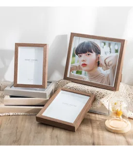 Wooden photo frame for table top display 5x7 picture frame minimalist modern home decor style.
