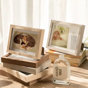 Wooden photo frame desktop display 3D hollow minimalist picture frame home decor items