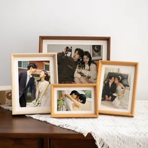 New Chinese Style Wooden Photo Frame Tabletop Picture Frame For Home Decor Wood Picture Framing Display Stand