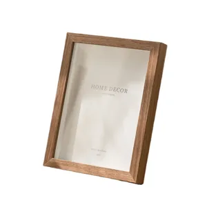 Wooden photo frame 6x8 inch tabletop picture frame with wood grain texture for home decor.