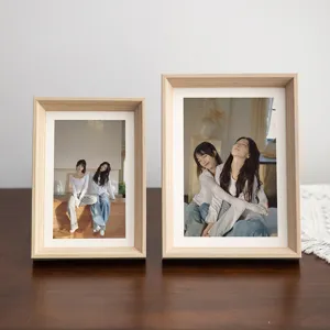 Wooden photo frame desktop picture display stand for home decor and office use new.
