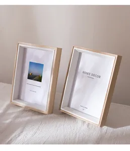Wooden photo frame 7 inch tabletop minimalist picture frame for home decor and desktop display