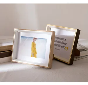 Modern minimalist resin photo frame tabletop picture display with elegant wood grain finish.