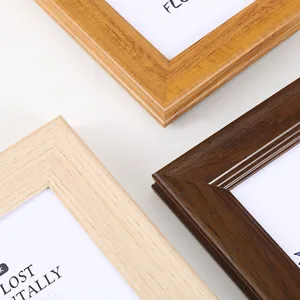 European Style Resin Picture Frame Wall Hanging Tabletop Photo Frame Chic Wood Grain White Brown Home Decor