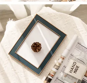 Modern minimalist dark green photo frame tabletop decor DIY creative picture frame detail view