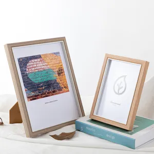 Wooden photo frame tabletop picture frame simple design for home decor and desktop display
