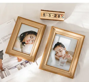 Nordic wooden photo frame 7 inch table display picture frame bedroom bedside decor item