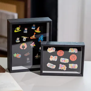 Ξύλινη Κοίλη Κορνίζα Shadow Box Θήκη Εμφάνισης Σημάτων Επιτραπέζια Κορνίζα Φωτογραφιών Για Καρφίτσες Σμάλτου Brooches And Collectibles