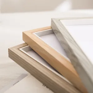 Minimalist wooden photo frame set for tabletop or wall mount home decor, modern picture frame