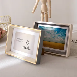 Modern minimalist resin photo frame for desktop display, creative DIY picture frame decor.
