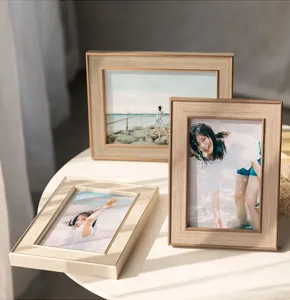 Minimalist round edge desktop photo frame, elegant home decor picture frame for living room.