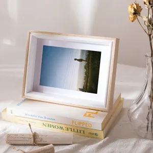 Minimalist wooden 7-inch photo frame tabletop display picture frame for home decor.