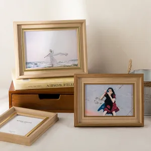 Nordic wood photo frame tabletop decoration for desk and bedroom picture display stylish.