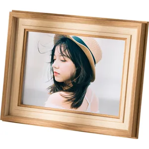 Nordic luxury wooden photo frame for table display, stylish bedroom decor 7 inch