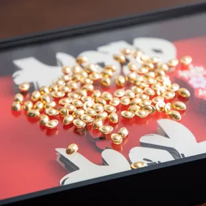 Miniature solid gold ingots lucky wealth display decoration for home office decor items