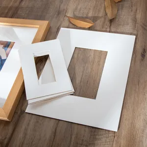 White picture mat board for photo frames, premium white core mats for gallery display.