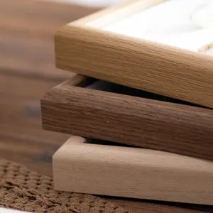 Solid wood hollow photo frame for specimen and wall display, 3D picture frame for home decor.