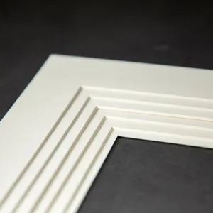 White picture frame mat board bevel cut cardboard photo mount liner for wall gallery display