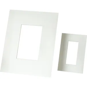 White picture frame mat board, cardboard photo mount for framing and wall decor, 2 pcs set.