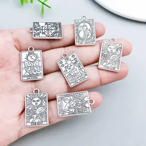 Antique silver alloy tarot card charms pendant DIY jewelry making accessories set multi styles