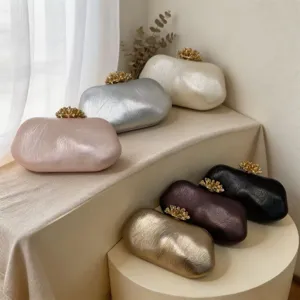 Luxus unregelmäßige Abendtasche mit goldener Kronenschnalle, elegantes Design für jede Party.