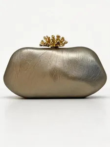 Luxus Unregelmäßige Steintextur Abendtasche Für Damen Elegant Gold Krone Verschluss Clutch Formelles Bankett Kleid Handtasche