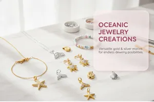 Oceaan verguld strass zeester schildpad schelp bedels DIY armband ketting sieraden onderdelen