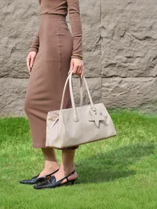 Europees en Amerikaans stijl zachte lederen tote bag met sterhanger en grote capaciteit.