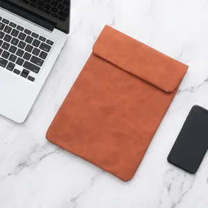 Premium Leather Laptop Sleeve Envelope Notebook Protective Case Waterproof Shockproof Minimalist Business Carry Bag For Men Women