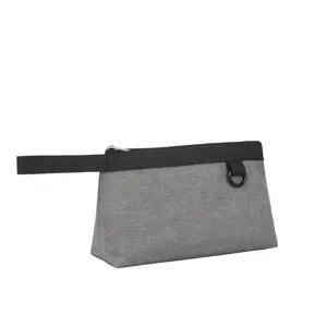 Bolsa de maquillaje cosmética gris minimalista neceser de viaje portátil organizador