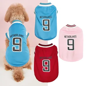 Pet Dog Summer Mesh Basketball Jersey Vest Breathable Color Block Sports Clothes For Small Dogs Bichon Pomeranian
