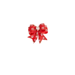 Magnifique accessoire de nœud papillon pour animaux avec perle et joli motif floral fin