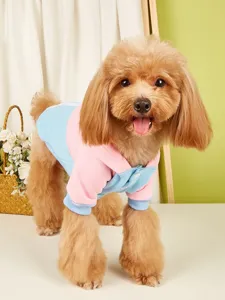 Gemütlicher Haustier-Kapuzenpullover im Detail, weiches Fleece-Hundeshirt für kleine Hunde.