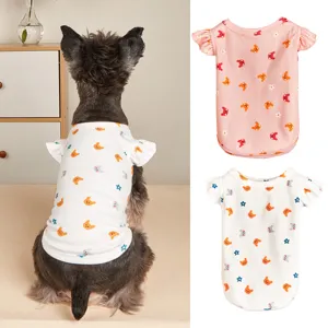 Summer Pet Vest Cute Bunny Floral Print Breathable Polyester Puppy Dog Cat Apparel Tank Top