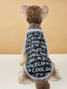 Cute dog t-shirt with color block design, cool letters print and raglan sleeves for small pets.