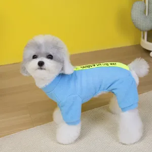Cozy fleece pet onesie for dogs, stylish winter warm four-leg dog jumpsuit apparel outdoors.