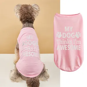 Nouvelle gilet pour animal de compagnie rose respirante d'été avec impression de lettres pour chiens.