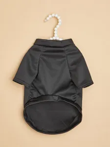 Solid black mesh breathable pet t-shirt for small dogs spring and summer cute apparel
