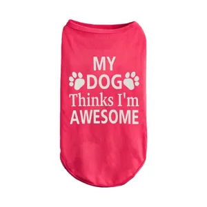 Nouvelle gilet rose respirante d'été avec impression de lettres mignonnes pour petits chiens.