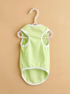 Cute light green dog vest summer pet clothes breathable sleeveless puppy shirt for small dogs
